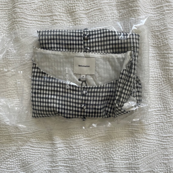 NWT Reformation Addison Linen Top - M - Picture 5 of 5